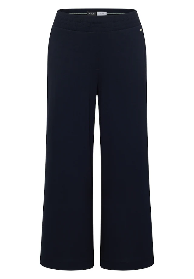 Cecil Jerseyhose »Style Neele« mit elastischem Schlupfbund, High-Waist, Wide Leg