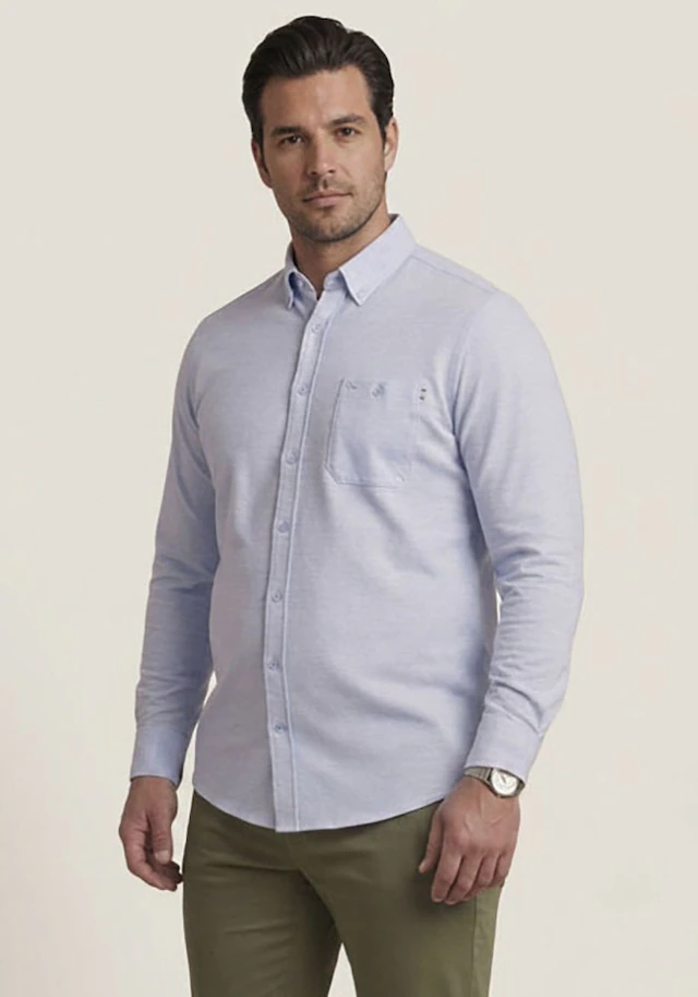 Man's World Plus Langarmhemd »aus softem Baumwoll-Jersey« Regular Fit, Maximaler Komfort, zeitloser Hemdenstil