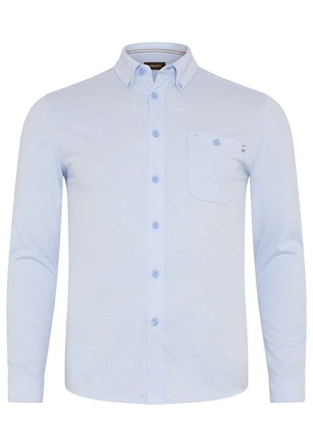 Man's World Plus Langarmhemd »aus softem Baumwoll-Jersey« Regular Fit, Maximaler Komfort, zeitloser Hemdenstil