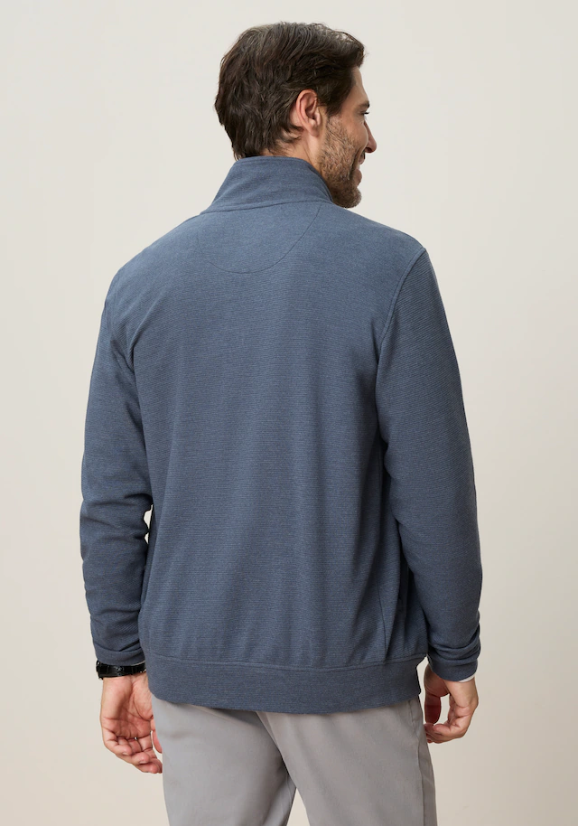 Man's World Sweatjacke mit hochschließendem Kragen, markante Querteilungsnaht