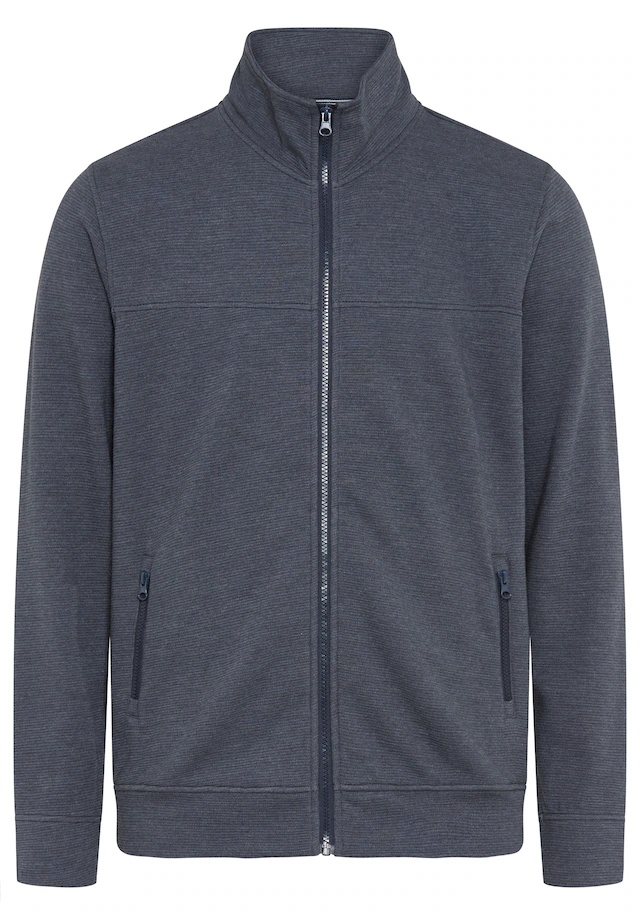Man's World Sweatjacke mit hochschließendem Kragen, markante Querteilungsnaht