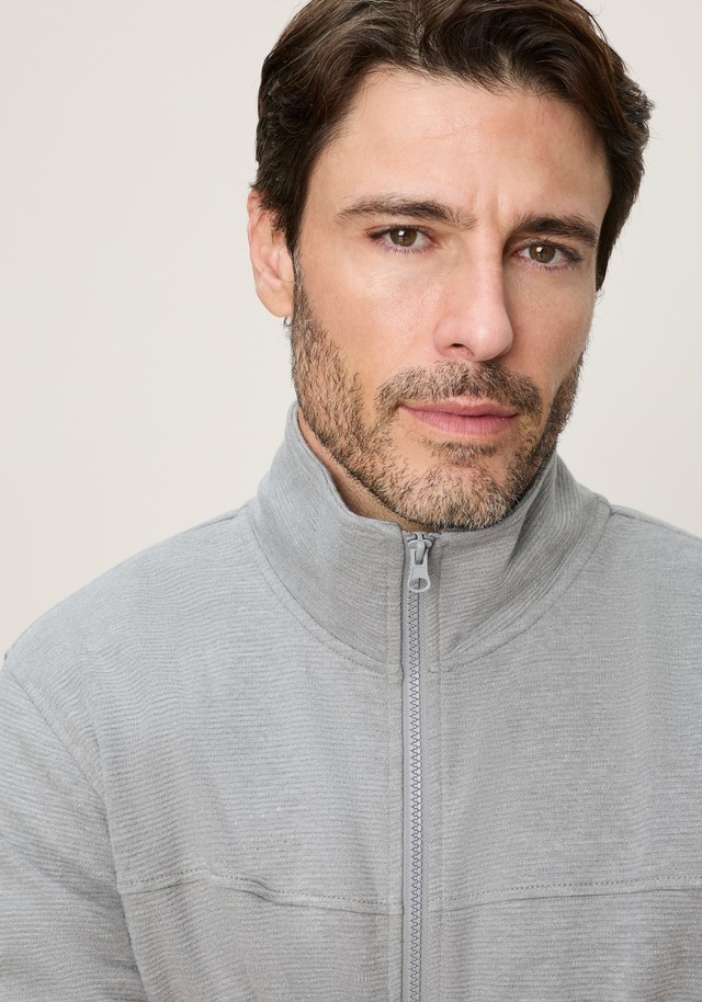 Man's World Sweatjacke mit hochschließendem Kragen, markante Querteilungsnaht