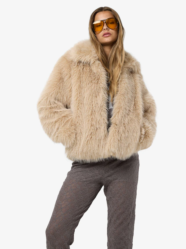 Noisy may Fellimitatjacke »NMEVIE L/S FUR JACKET NOOS« Polyester