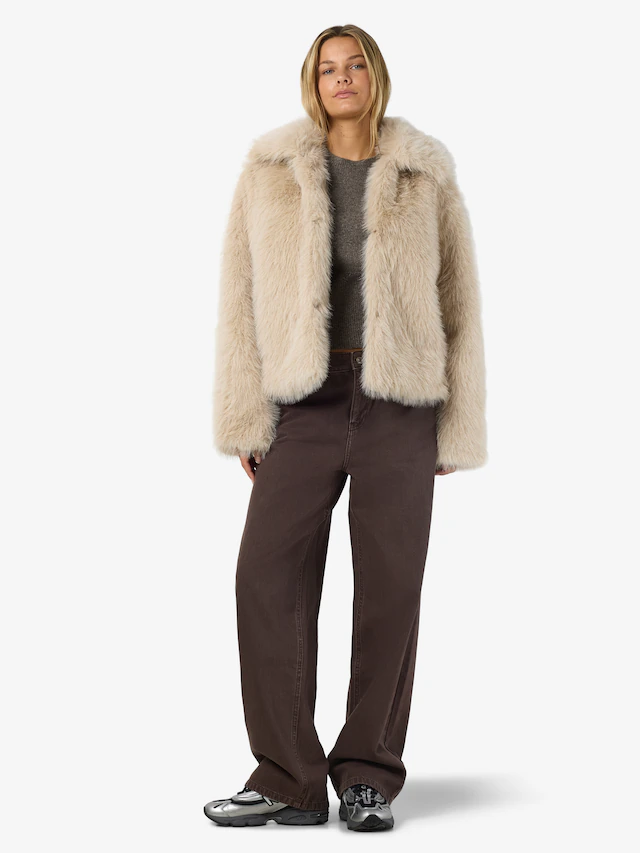 Noisy may Fellimitatjacke »NMEVIE L/S FUR JACKET NOOS« Polyester