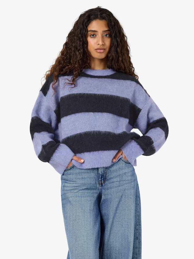 Noisy may Strickpullover »NMSOFF L/S O-NECK KNIT NOOS« Materialmix, regular fit