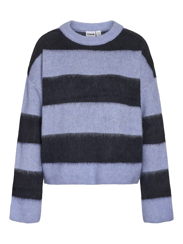 Noisy may Strickpullover »NMSOFF L/S O-NECK KNIT NOOS« Materialmix, regular fit
