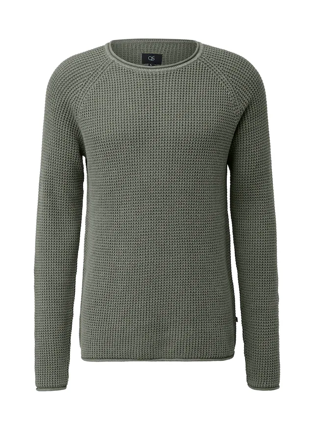 QS Strickpullover Winterpullover in Strick-Optik und Rundhals