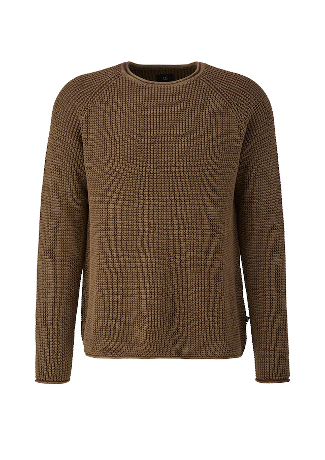QS Strickpullover Winterpullover in Strick-Optik und Rundhals