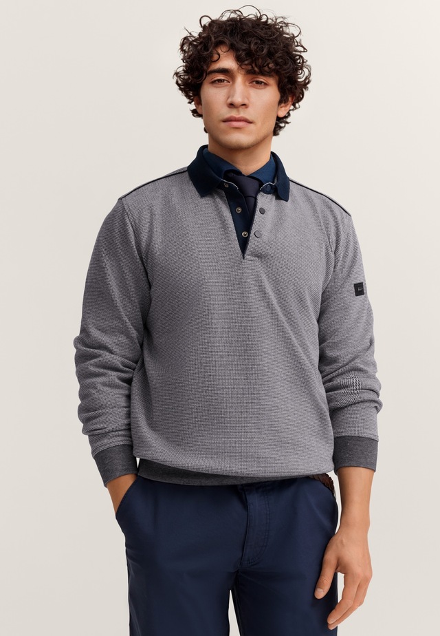 bugatti Polokragenpullover »Modern Fit« mit Druckknöpfen