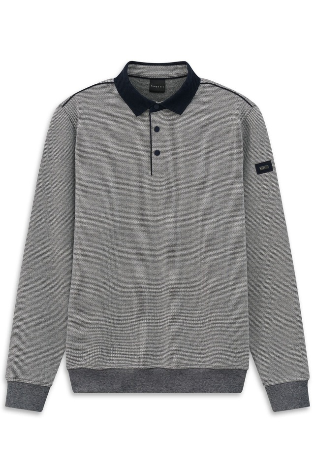 bugatti Polokragenpullover »Modern Fit« mit Druckknöpfen