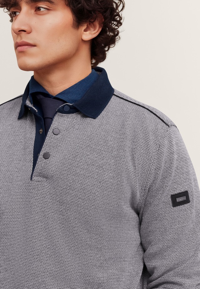 bugatti Polokragenpullover »Modern Fit« mit Druckknöpfen