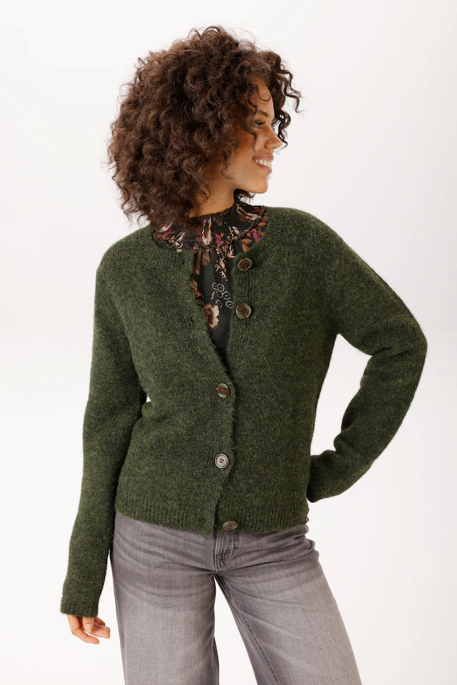 Aniston CASUAL Strickjacke aus bunt meliertem, flauschig weichem Garn - NEUE KOLLEKTION
