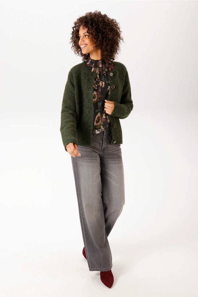 Aniston CASUAL Strickjacke aus bunt meliertem, flauschig weichem Garn - NEUE KOLLEKTION