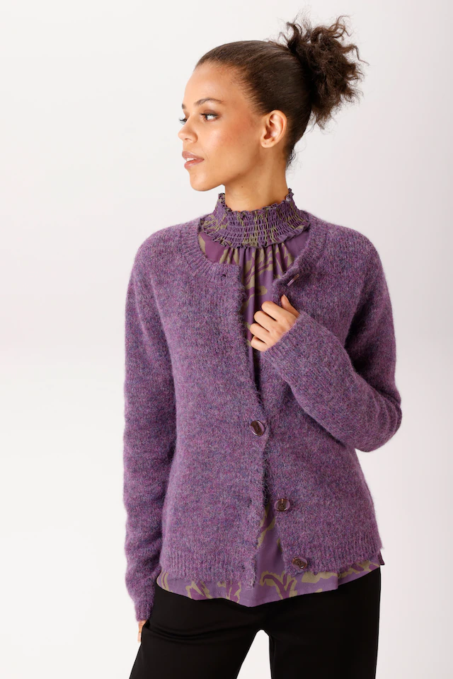 Aniston CASUAL Strickjacke aus bunt meliertem, flauschig weichem Garn - NEUE KOLLEKTION