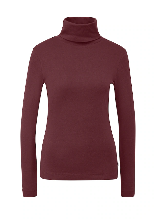 QS Rollkragenshirt Langarmshirt mit Rolli / Baumwolle