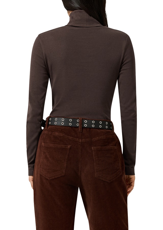 QS Rollkragenshirt Langarmshirt mit Rolli / Baumwolle