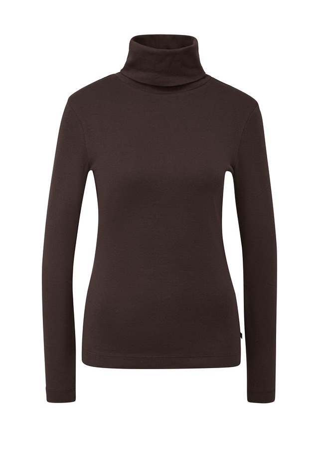 QS Rollkragenshirt Langarmshirt mit Rolli / Baumwolle