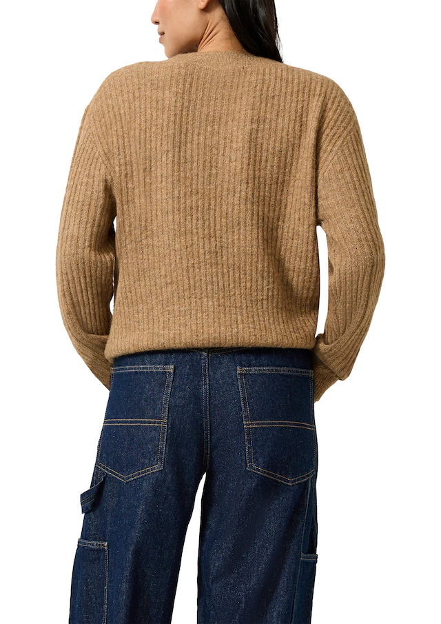 QS Strickpullover Winterpullover mit V-Ausschnitt
