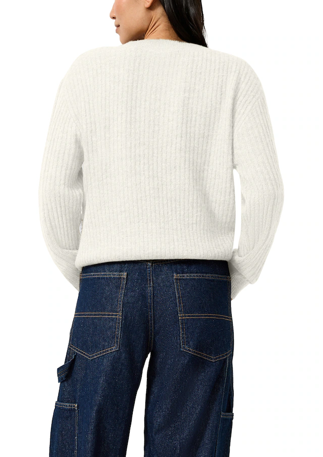 QS Strickpullover Winterpullover mit V-Ausschnitt