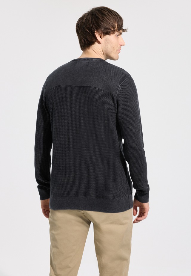 STREET ONE MEN Rundhalspullover aus reiner Baumwolle