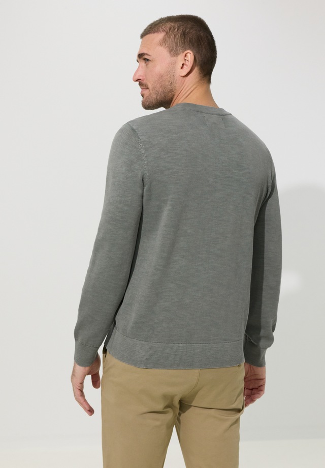 STREET ONE MEN Rundhalspullover aus reiner Baumwolle