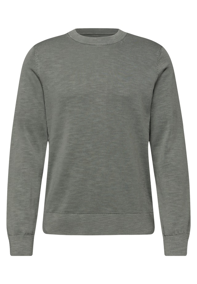 STREET ONE MEN Rundhalspullover aus reiner Baumwolle