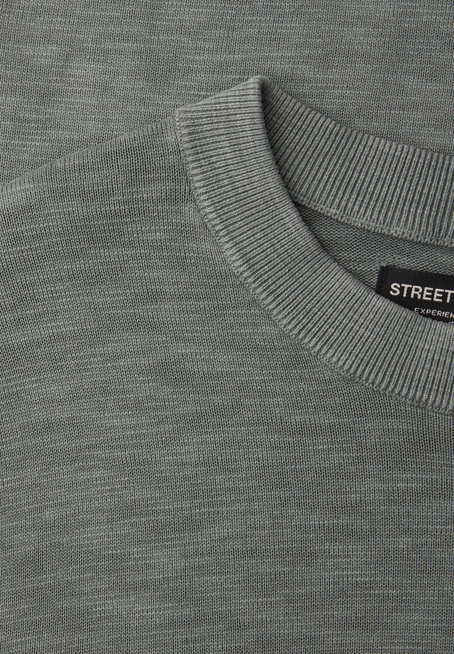 STREET ONE MEN Rundhalspullover aus reiner Baumwolle