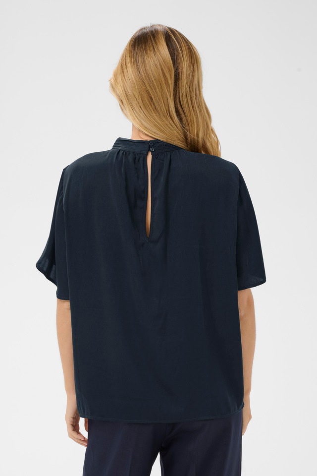 Saint Tropez Kurzarmbluse »AileenSZ Flared Blouse« Kunstfaser, Regular fit
