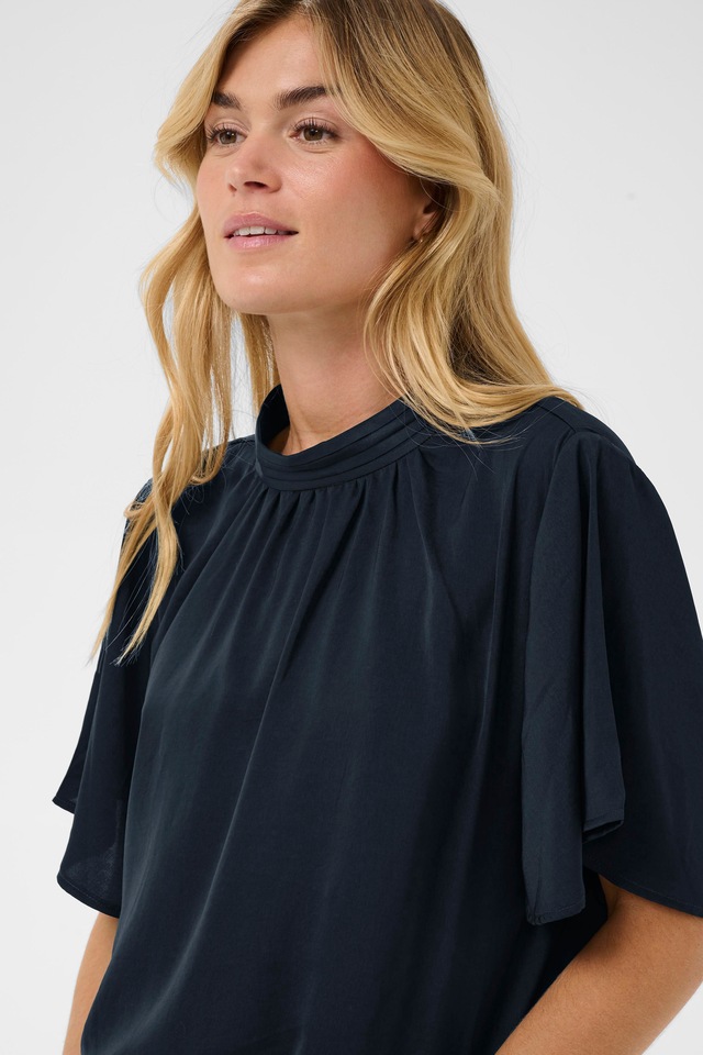 Saint Tropez Kurzarmbluse »AileenSZ Flared Blouse« Kunstfaser, Regular fit