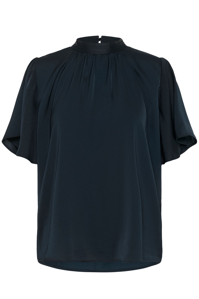 Saint Tropez Kurzarmbluse »AileenSZ Flared Blouse« Kunstfaser, Regular fit