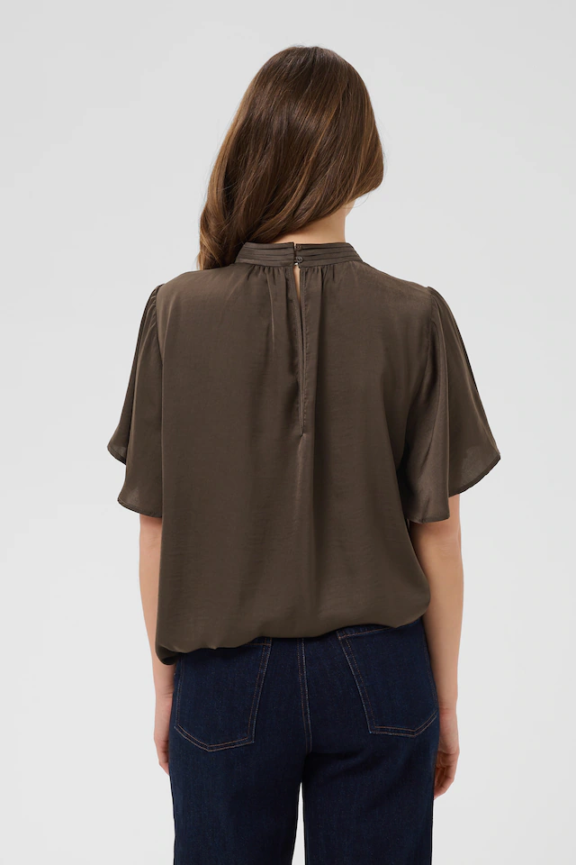 Saint Tropez Kurzarmbluse »AileenSZ Flared Blouse« Kunstfaser, Regular fit