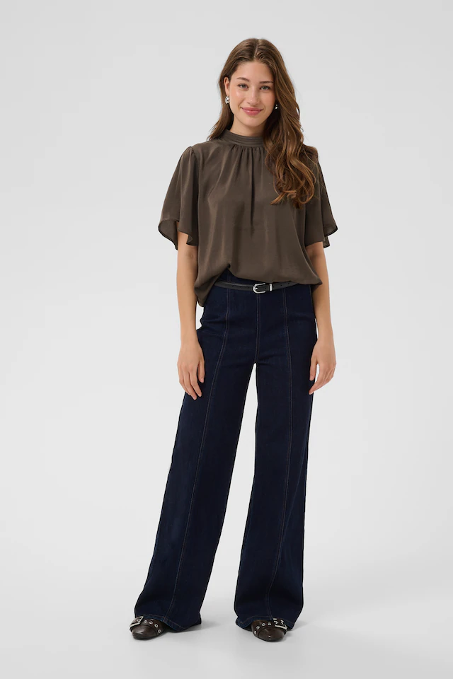 Saint Tropez Kurzarmbluse »AileenSZ Flared Blouse« Kunstfaser, Regular fit