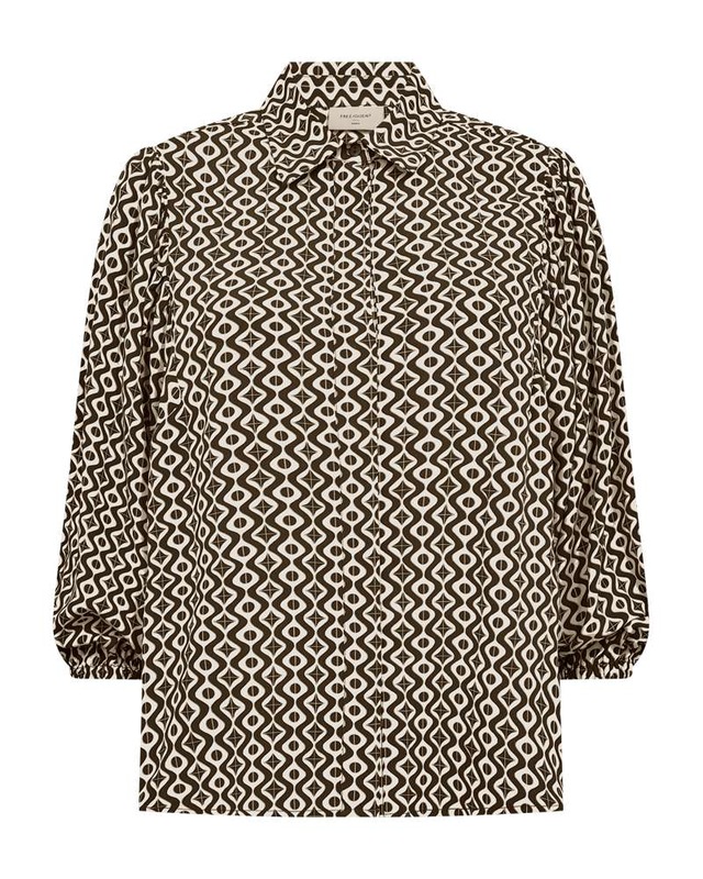 FREEQUENT Druckbluse »FQADNEY-SHIRT« gemustert mit 3/4- Ballonärmel