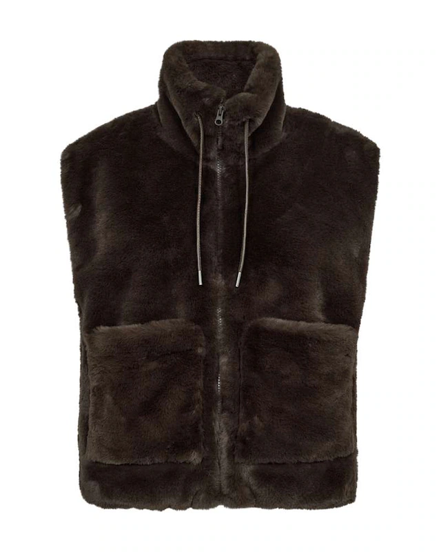 FREEQUENT Fellimitatjacke »FQFONY-WAISTCOAT« ohne Kapuze Teddyweste mit Reißverschluss