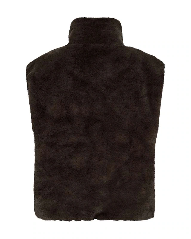 FREEQUENT Fellimitatjacke »FQFONY-WAISTCOAT« ohne Kapuze Teddyweste mit Reißverschluss