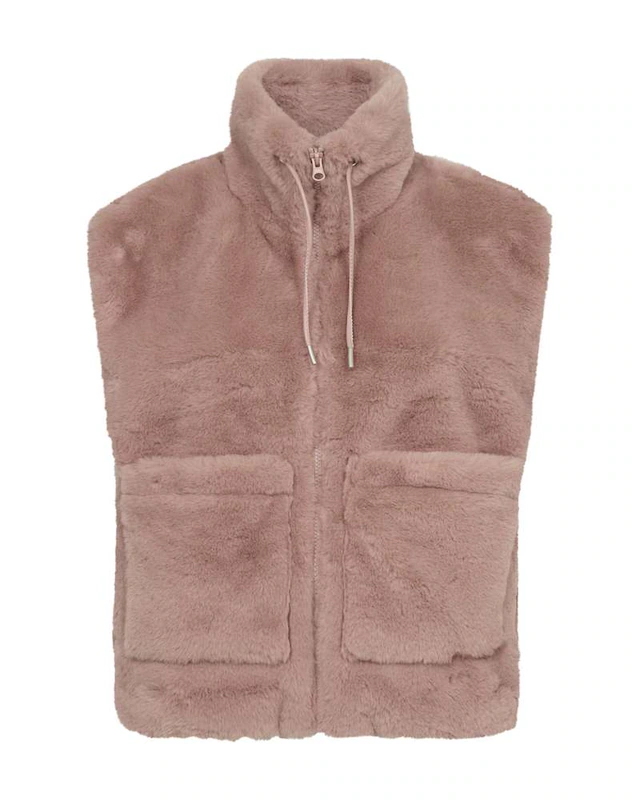 FREEQUENT Fellimitatjacke »FQFONY-WAISTCOAT« ohne Kapuze Teddyweste mit Reißverschluss