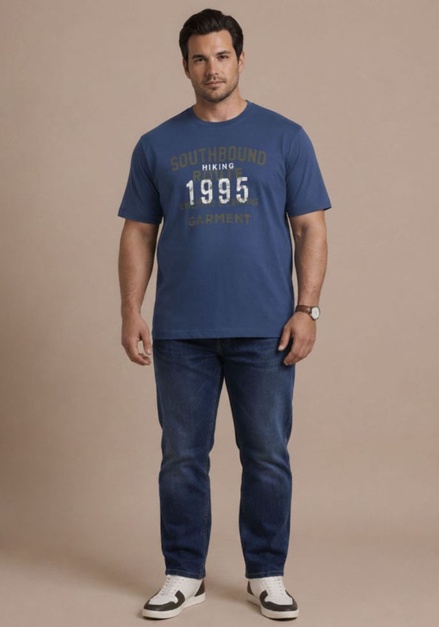 Man's World Plus Rundhalsshirt »auch in Grosse Größen bis Gr. 7XL Ärmel-Fit« regular fit, Kurzarm, casual, für Frühling und Sommer