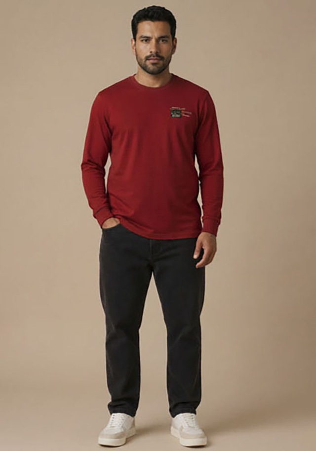 Man's World Plus Rundhalsshirt »auch in Grosse Größen bis Gr. 7XL« Regular Fit, mit langem Arm, bedruckt, für Casualmode