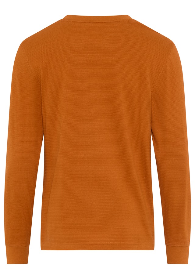 DELMAO Henleyshirt Normale Passform, Langarm, mit Stehkragen und V-Ausschnitt