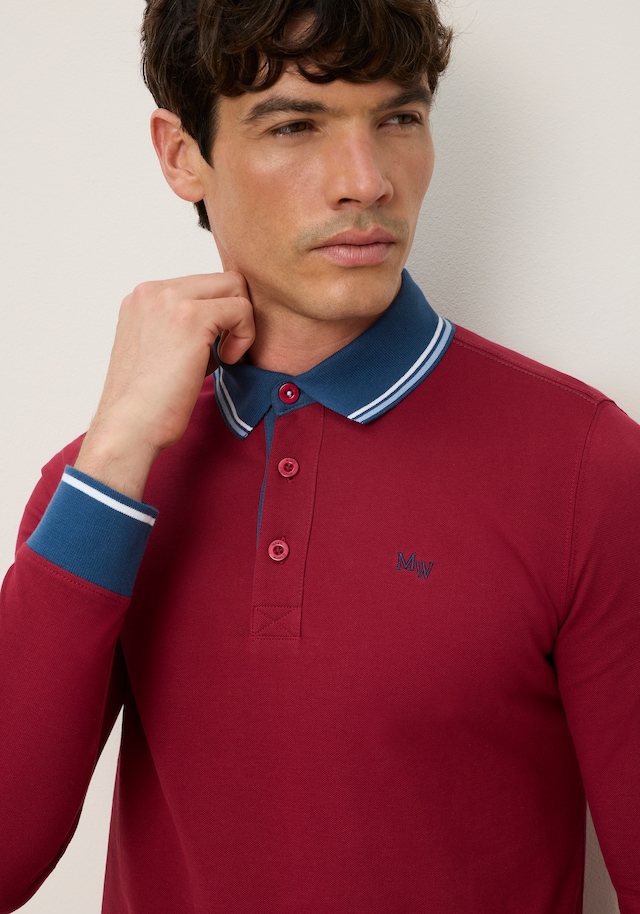 Man's World Poloshirt normale Passform, mit Langarm, klassischer Casual-Look