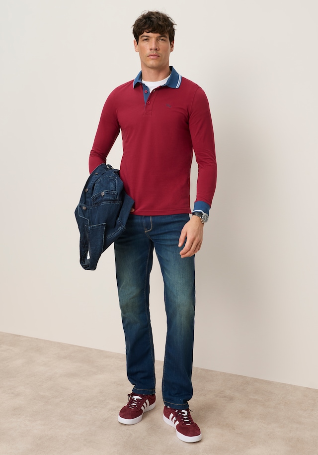Man's World Poloshirt normale Passform, mit Langarm, klassischer Casual-Look