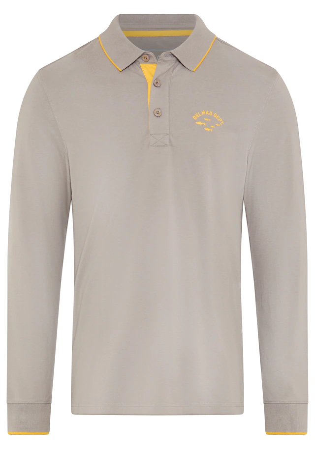DELMAO Poloshirt Normal geschnittene Passform, mit Langarm