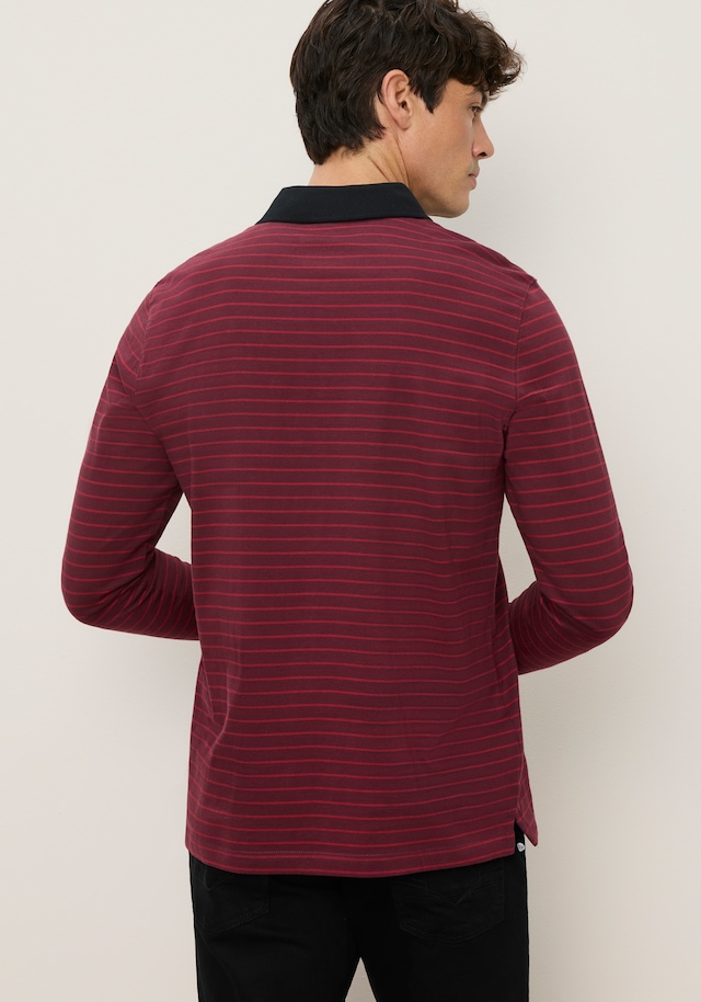 Man's World Poloshirt Normale Passform, mit Langarm, mit Polokragen, geringeltes Design