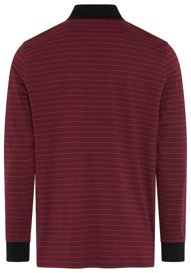 Man's World Poloshirt Normale Passform, mit Langarm, mit Polokragen, geringeltes Design