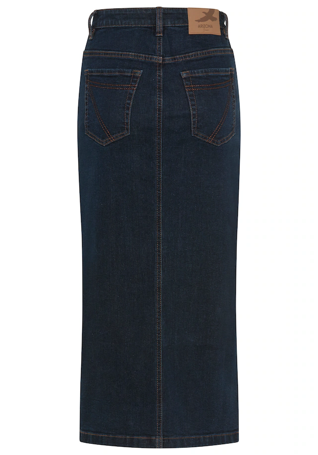 Arizona Jeansrock »lang« wadenlang, mit Schlitz, figurbetonte Passform, aus elastischem Denim