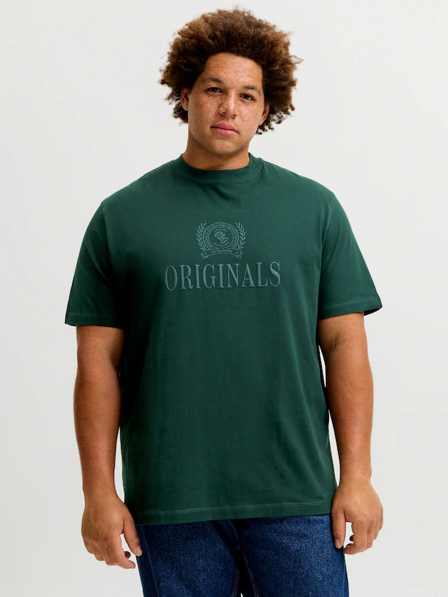 Jack & Jones PlusSize T-Shirt »JORFREDERIKSBERG MONOGRAM TEE SS CN PLS« Baumwolle,