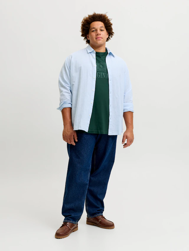 Jack & Jones PlusSize T-Shirt »JORFREDERIKSBERG MONOGRAM TEE SS CN PLS« Baumwolle,