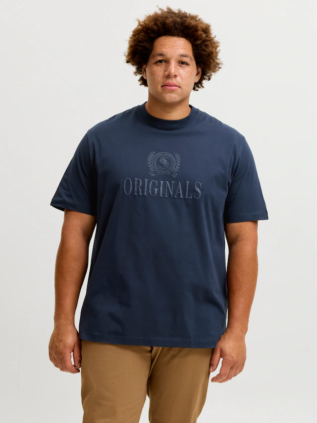Jack & Jones PlusSize T-Shirt »JORFREDERIKSBERG MONOGRAM TEE SS CN PLS« Baumwolle,