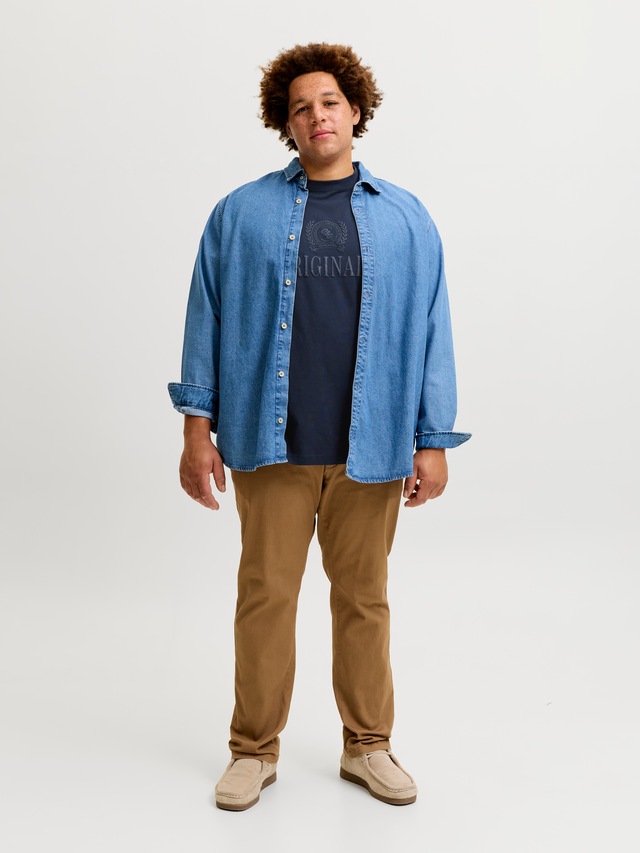 Jack & Jones PlusSize T-Shirt »JORFREDERIKSBERG MONOGRAM TEE SS CN PLS« Baumwolle,