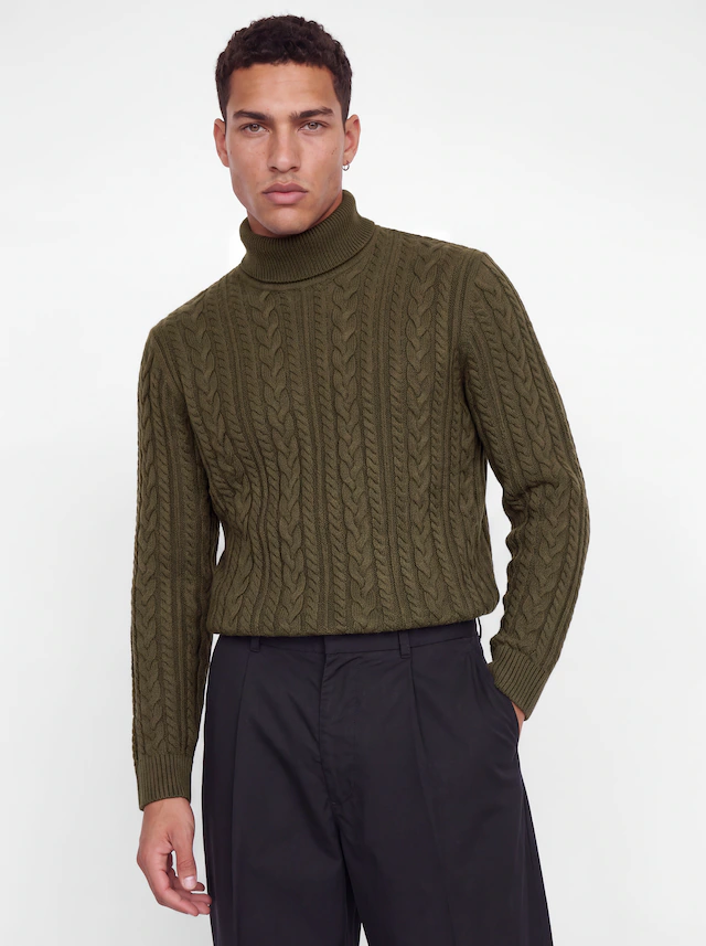 Jack & Jones Rollkragenpullover »JPRBLUCALLUM CABLE KNIT ROLL NECK« Materialmix, regular fit
